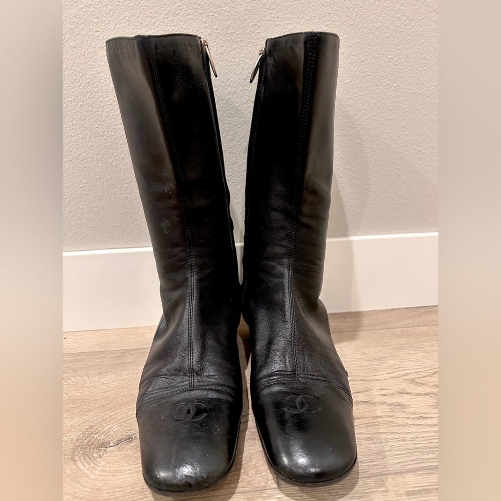 CHANEL Vintage Calf High Boots